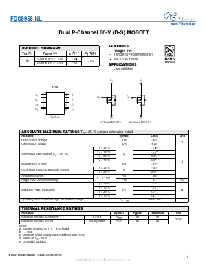 FDS9958-NL Datasheet PDF VBsemi Electronics Co.,Ltd