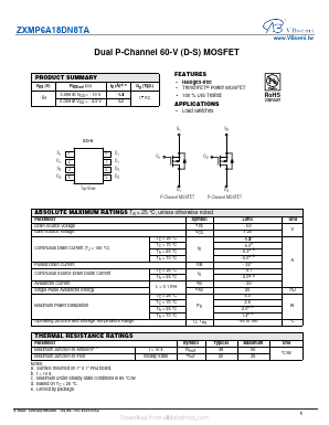ZXMP6A18DN8TA Datasheet PDF VBsemi Electronics Co.,Ltd