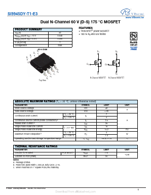 SI9945DY-T1-E3 Datasheet PDF VBsemi Electronics Co.,Ltd