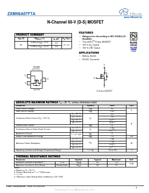 ZXMN6A07FTA Datasheet PDF VBsemi Electronics Co.,Ltd