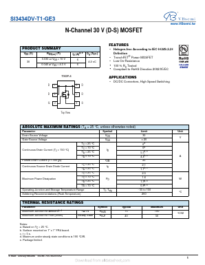 SI3434DV-T1-GE3 Datasheet PDF VBsemi Electronics Co.,Ltd