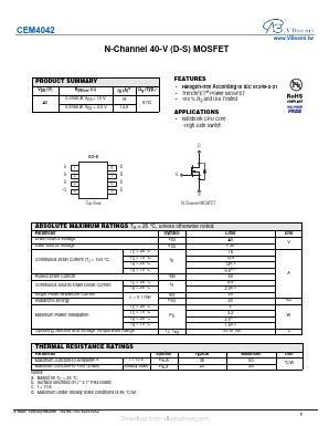 CEM4042 Datasheet PDF VBsemi Electronics Co.,Ltd