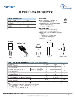 7N65 Datasheet PDF VBsemi Electronics Co.,Ltd