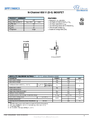 SPP11N60C3 Datasheet PDF VBsemi Electronics Co.,Ltd