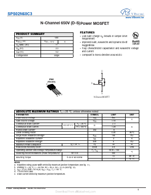 SPS02N60C3 Datasheet PDF VBsemi Electronics Co.,Ltd