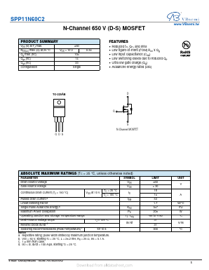 SPP11N60C2 Datasheet PDF VBsemi Electronics Co.,Ltd