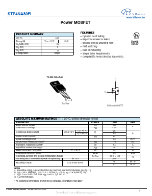STP4NA80 Datasheet PDF VBsemi Electronics Co.,Ltd