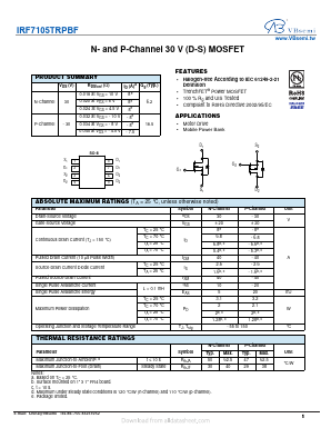IRF7105TRPBF Datasheet PDF VBsemi Electronics Co.,Ltd
