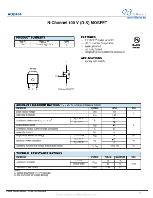 AOD474 Datasheet PDF VBsemi Electronics Co.,Ltd