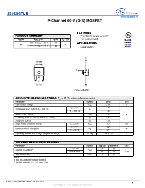 2SJ529STL-E Datasheet PDF VBsemi Electronics Co.,Ltd