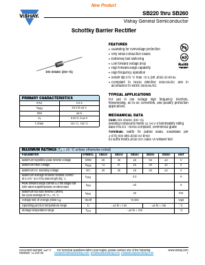 SB260-E3-73 Datasheet PDF Vishay Siliconix
