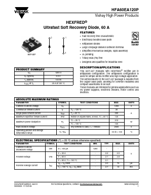 HFA60EA120P Datasheet PDF Vishay Siliconix