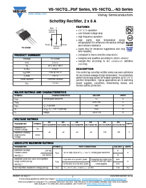 VS-16CTQ080PBF Datasheet PDF Vishay Semiconductors