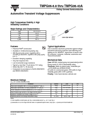 TMPG06-11A Datasheet PDF Vishay Semiconductors
