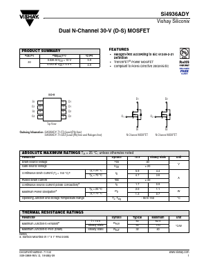 SI4936ADY-T1-E3 Datasheet PDF Vishay Semiconductors