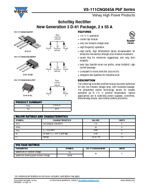 VS-111CNQ045ASLPBF Datasheet PDF Vishay Semiconductors