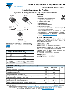 MBRB10H100 Datasheet PDF Vishay Semiconductors