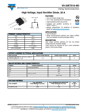 VS-20ETS16-M3 Datasheet PDF Vishay Semiconductors