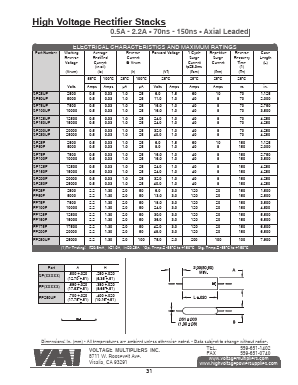 SP200UF Datasheet PDF Voltage Multipliers Inc
