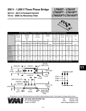 LTI602T Datasheet PDF Voltage Multipliers Inc