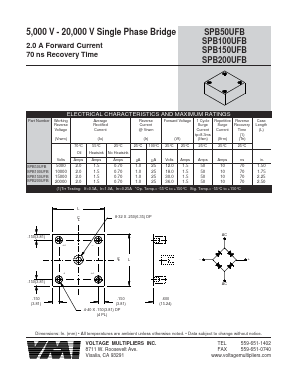 SPB150UFB Datasheet PDF Voltage Multipliers Inc