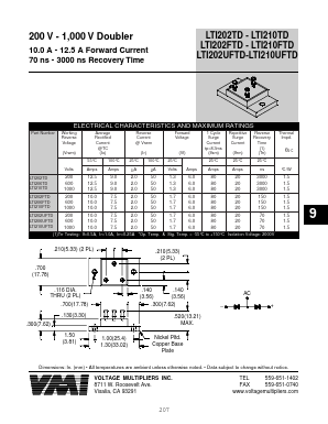 LTI210FTD Datasheet PDF Voltage Multipliers Inc