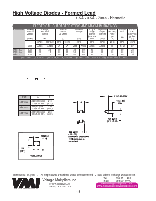 1N6515LL Datasheet PDF Voltage Multipliers Inc