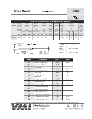 M25SG Datasheet PDF Voltage Multipliers Inc