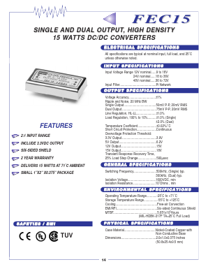 FEC15-24D15 Datasheet PDF Volgen Kaga Electronics Inc.