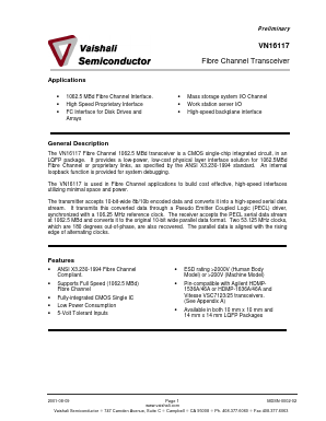 VN16117 Datasheet PDF Vaishali Semiconductor 