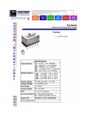 B-8 Datasheet PDF Vectron International