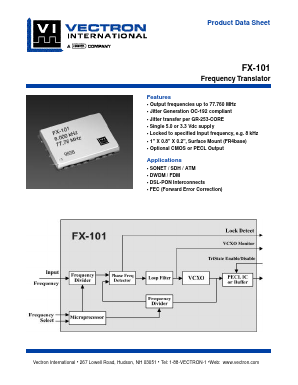 FX-101-CFF-A72 Datasheet PDF Vectron International