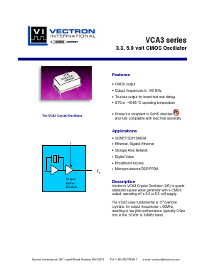 VCA3-A1A-25M00 Datasheet PDF Vectron International