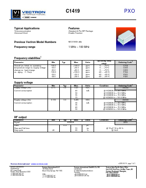 F505 Datasheet PDF Vectron International