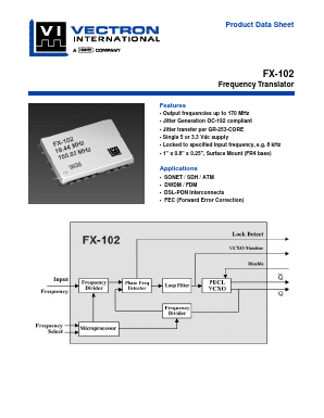 FX-102-CFF-D246 Datasheet PDF Vectron International