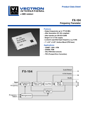 FX-104-DFF-D3M9 Datasheet PDF Vectron International