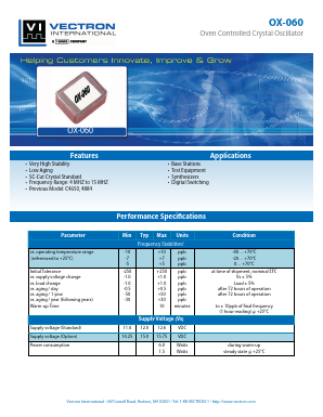 OX-0600-BEJ7090-4M0000000 Datasheet PDF Vectron International