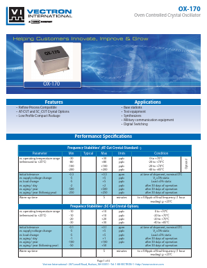 OX-1700-BEE-208 Datasheet PDF Vectron International