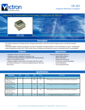 OX-2031-DEP-8080-10M0000000 Datasheet PDF Vectron International