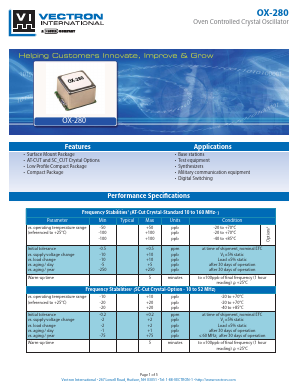 OX-2800-BEE-107 Datasheet PDF Vectron International