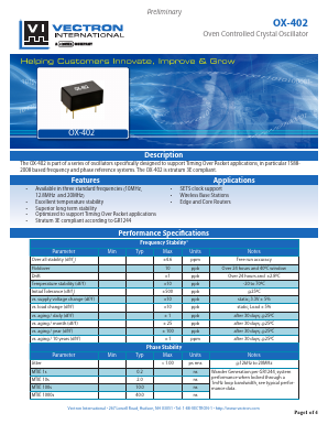 OX-402 Datasheet PDF Vectron International