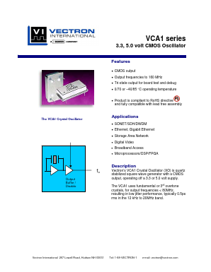 VCA1-A6B-25M00 Datasheet PDF Vectron International
