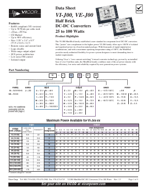 VE-J00-CY Datasheet PDF Vicor