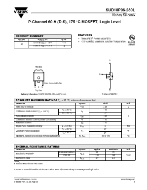 SUD10P06-280L Datasheet PDF Vishay Semiconductors