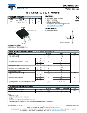 SUD35N10-26P-E3 Datasheet PDF Vishay Semiconductors