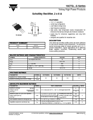 16CTQ080G Datasheet PDF Vishay Semiconductors