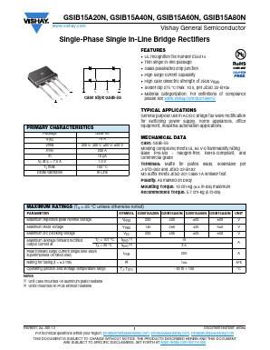GSIB15A60N Datasheet PDF Vishay Semiconductors