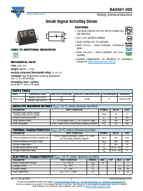 BAS581-02V-HG3-08 Datasheet PDF Vishay Semiconductors