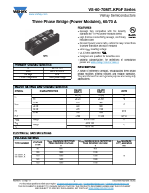 VS-70MT140KPBF Datasheet PDF Vishay Semiconductors