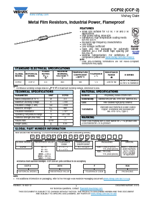 CCF02MFKE36 Datasheet PDF Vishay Semiconductors